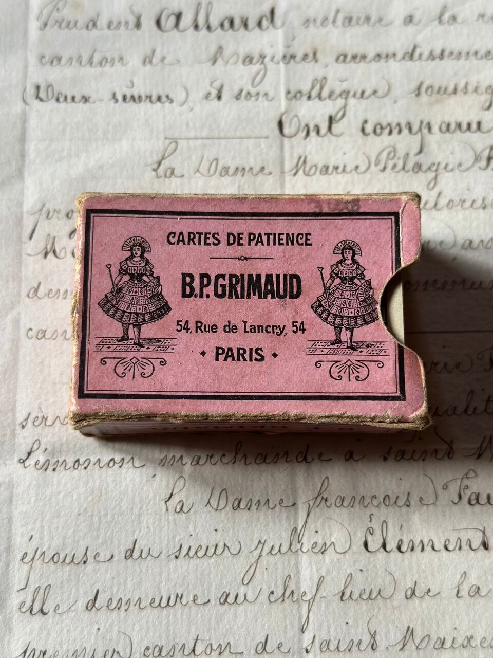 仏グリモー社 手のひらサイズのミニトランプ B.P. GRIMAUD | Brocante