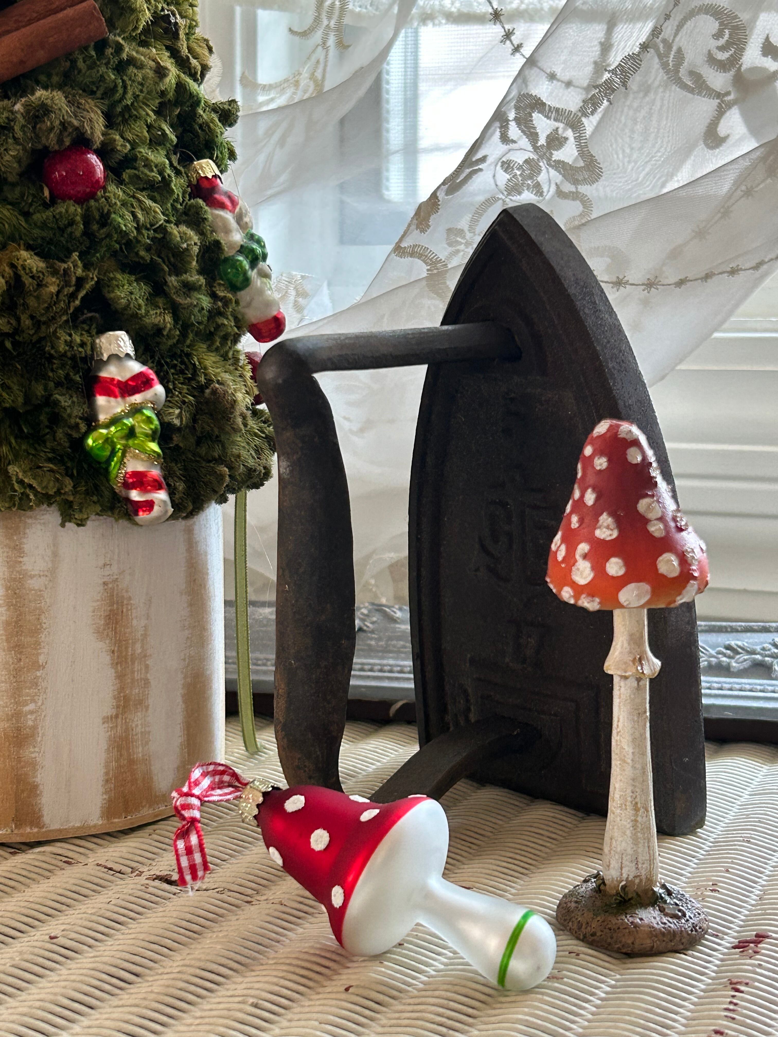 フランス 輸入雑貨 champignon シャンピニオンのオブジェとオーナメントのセット きのこ インテリア小物 撮影小物 Noel クリスマスオーナメント