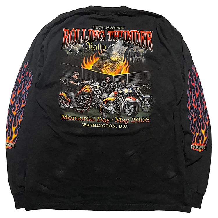 00s Tシャツ ロンT ハーレーダビッドソン フレイム POWMIA Rolling