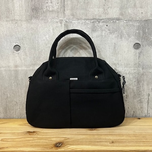 -* Boston Bag *- ブロック切替デザイン【ブラック】