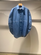【24SS】GURTWEIN ガーウィン / cape-effect washed denim moon shape shirt-jacket