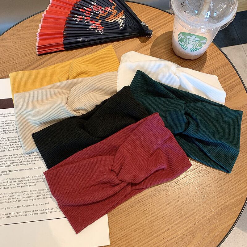 スタンダードニットヘアバンド クロスウールオータムウィンター レトロ 秋物 冬物 ヘアアクセサリー ブラック・アイド・ピーズ71889583845