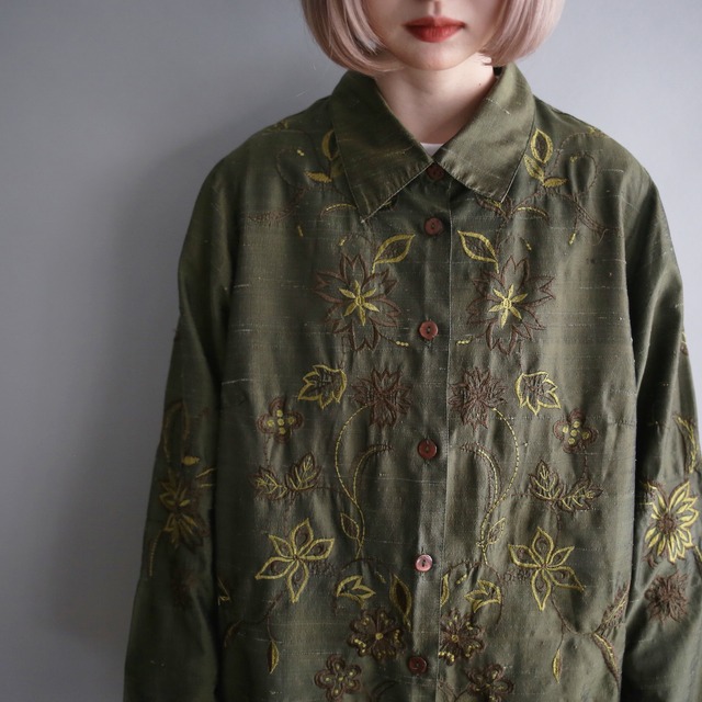 flower embroidery design good coloring shirt jacket