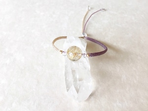 ゴールドルチルクォーツ macramé bracelet