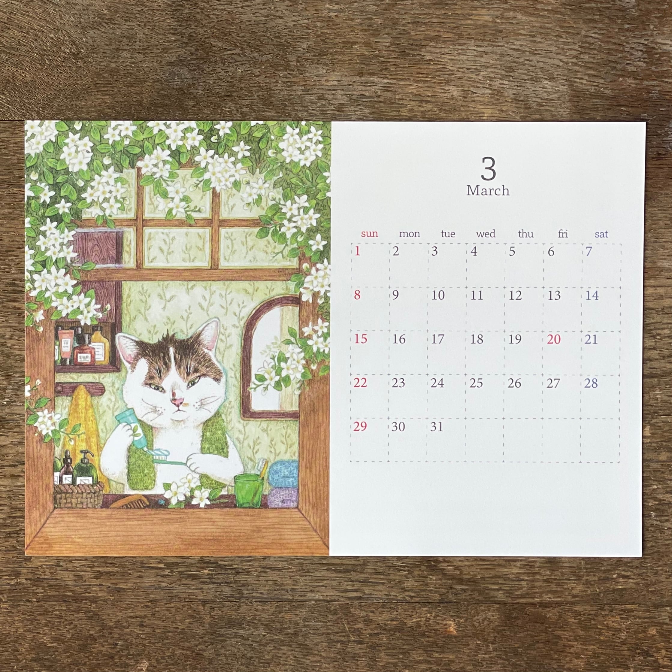 ネコ曜日オリジナルグッズ 】ポストカードにもなっちゃう！カレンダー