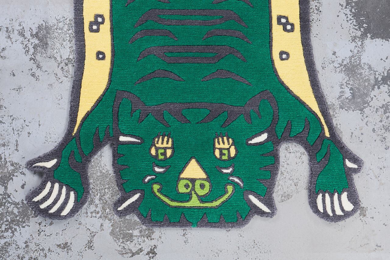 Tibetan Tiger Rug 《Sサイズ•ウール・オリジナル5・green 602
