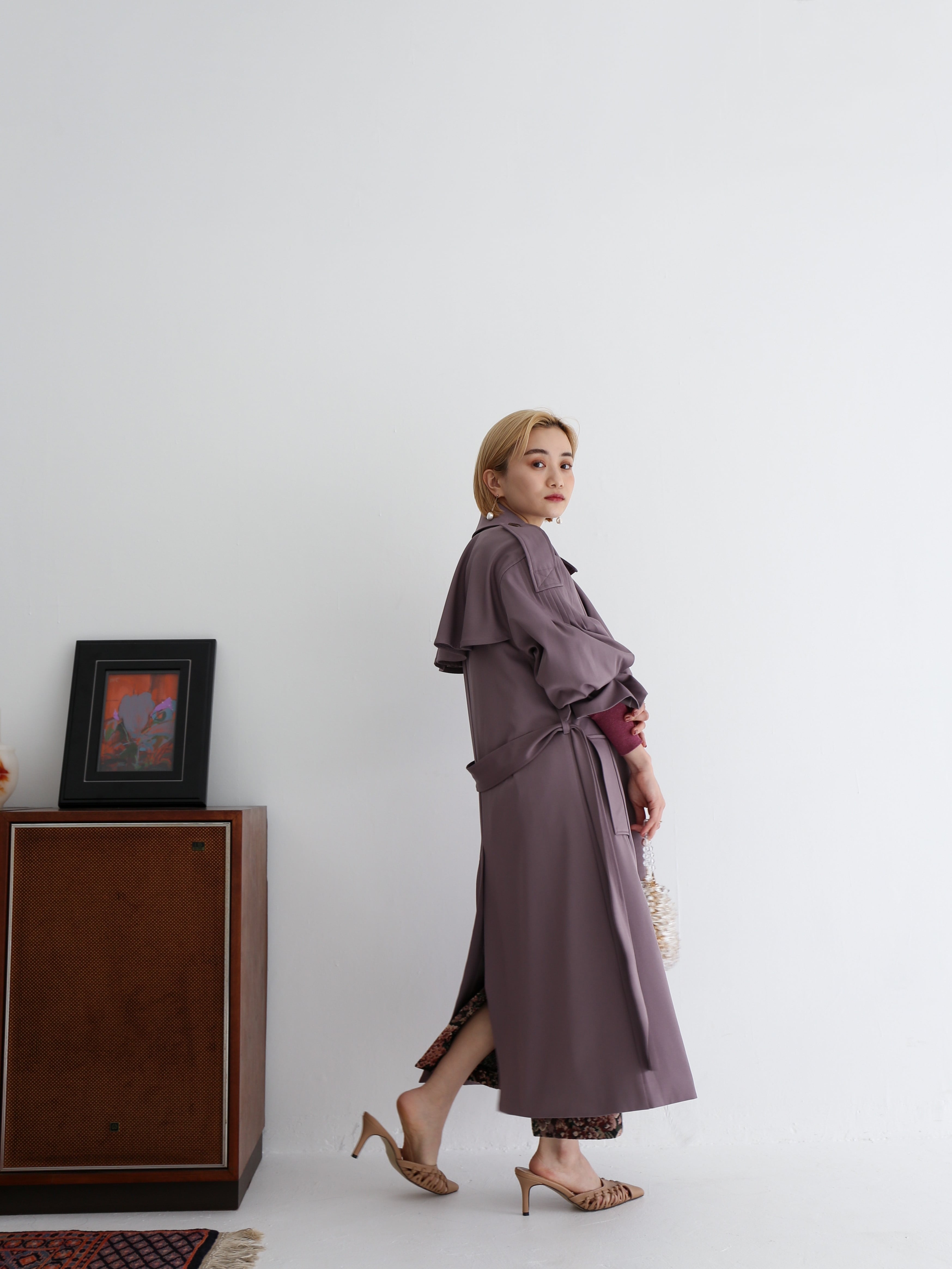 pleats trench coat（purple gray） | Katrin TOKYO