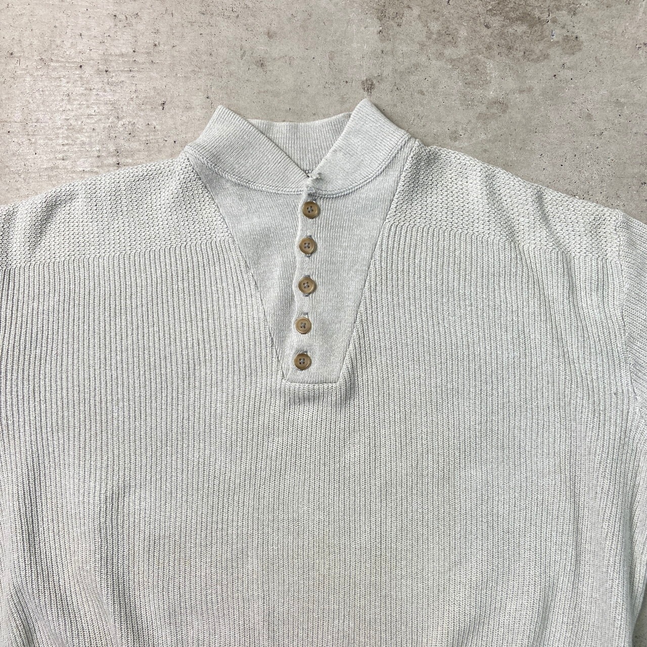 80年代 USA製 L.L.Bean エルエルビーン ヘンリーネック ニットセーター 
