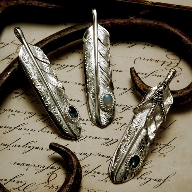 鷲見太郎 Pendant ペンダント】Lアラベスクフライトフェザー