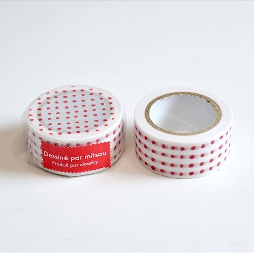 【mitsou】マスキングテープ「水玉・レッド」
