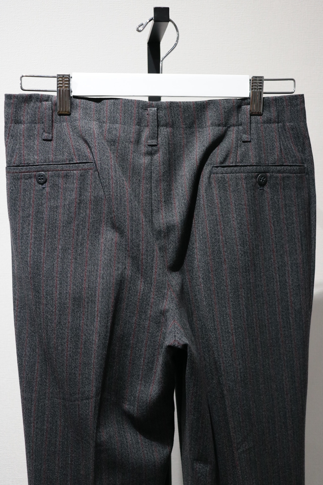 2 tuck pin stripe wool slacks