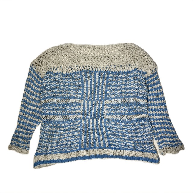 Blue fishnet sweater