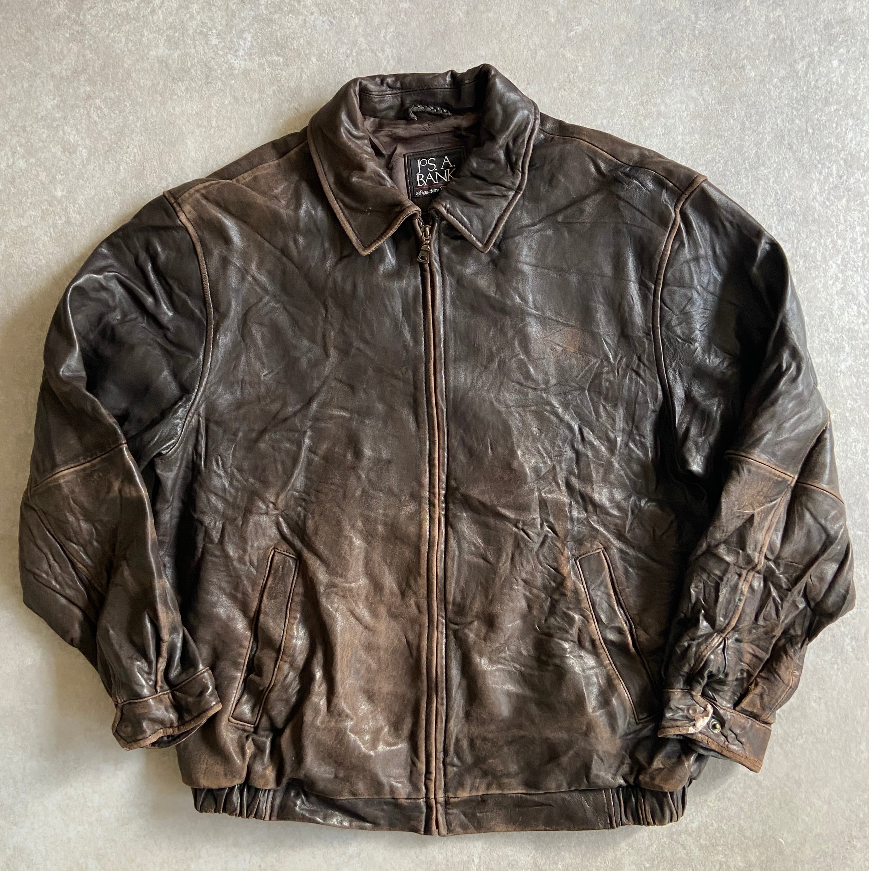 Jos a bank レザージャケット Jos.A.Bank Leather Jacket L | ROGER'S used clothing - ロジャース -