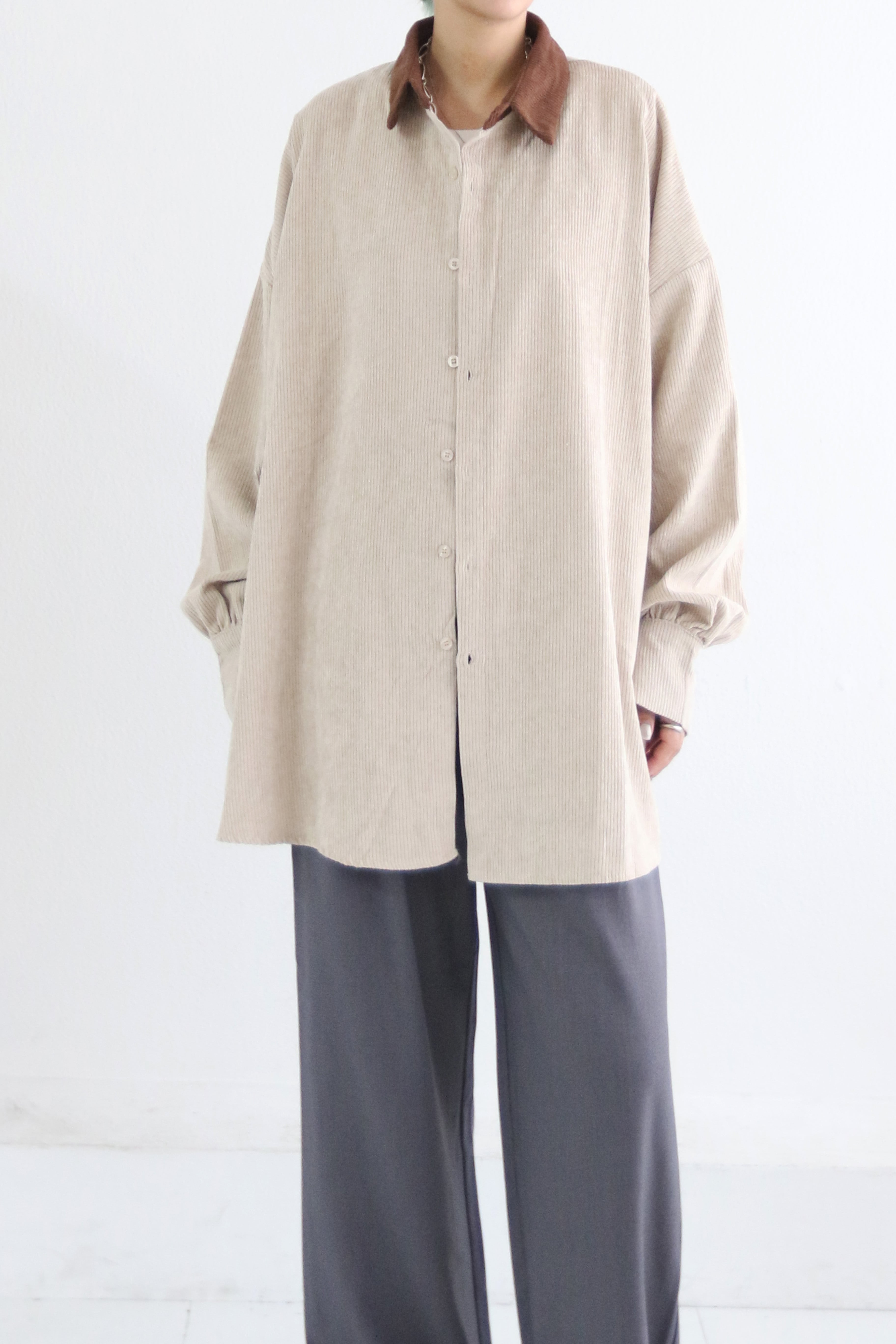 カラーコーデュロイシャツ (W5W1015H)