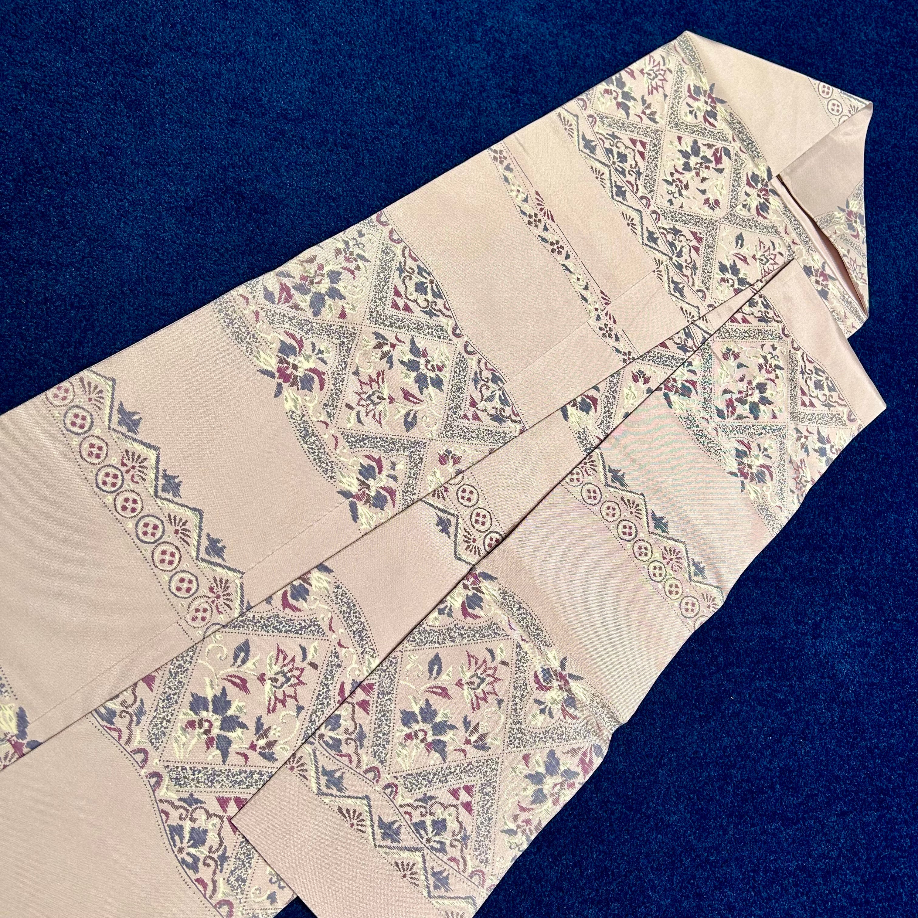 purple ribbon*染め帯 塩瀬帯 パープル 藤色 名古屋帯 A773 purple ribbon*染め帯 塩瀬帯 パープル 藤色 名古屋帯 A773