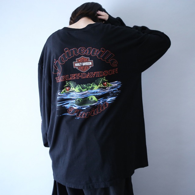 "HARLEY DAVIDSON"  front and back and sleeve printed l/s tee