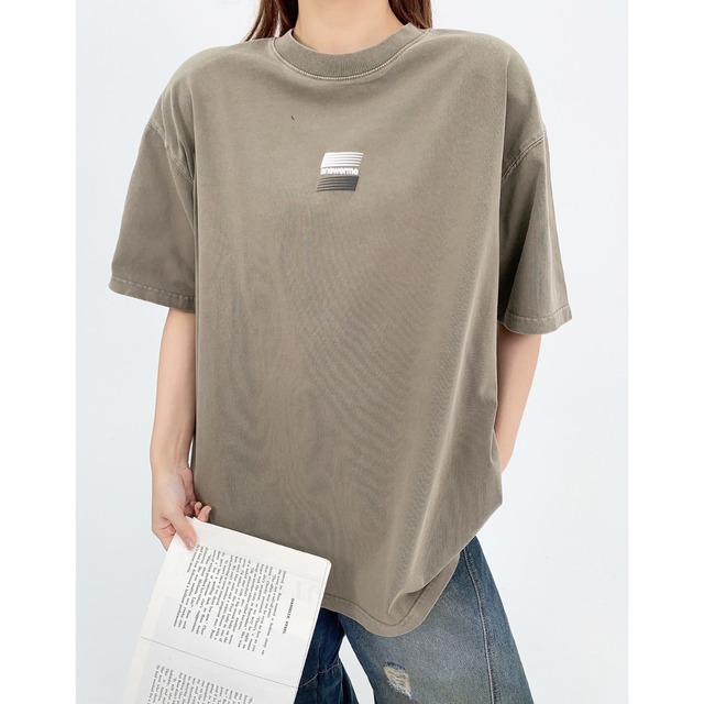 crew neck logo oversized short sleeve tee　クルーネックロゴオーバーサイズ半袖ティー　J0747