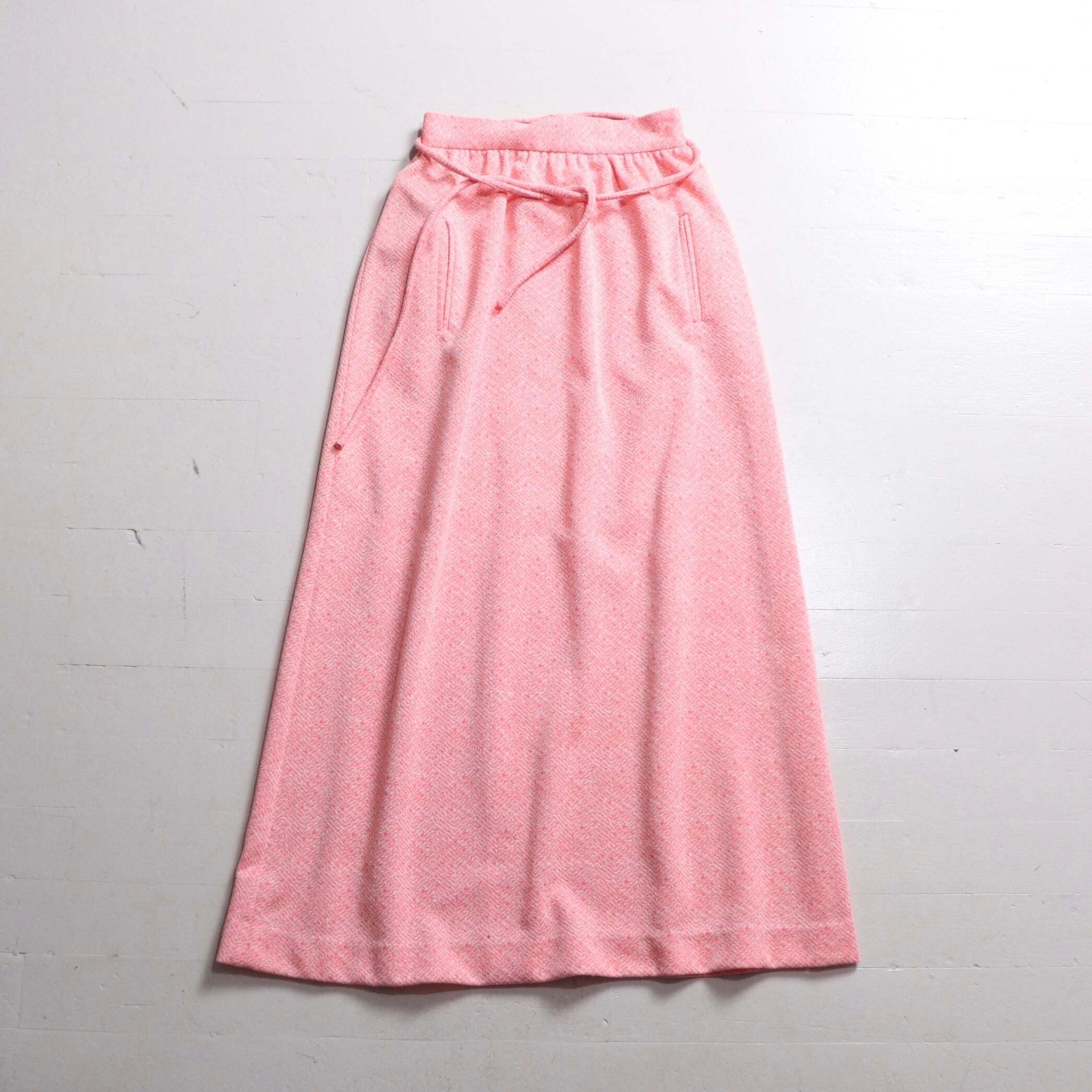 1970s  pink  long  skirt