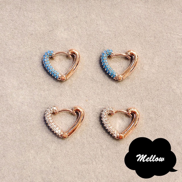 【新色入荷】[mellow] CD Heart One Touch Earrings
