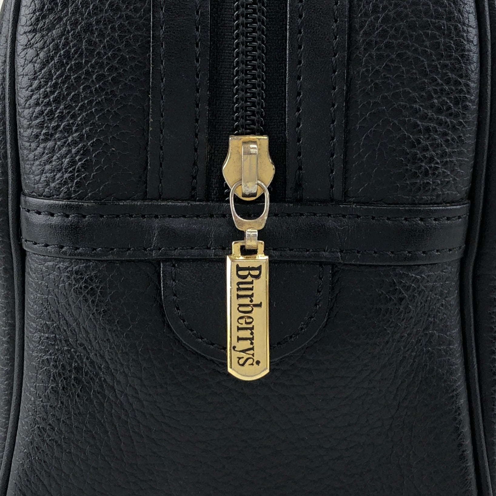 BURBERRY バーバリー ハンドバッグ ブラック ロゴ レザー ミニボストン
