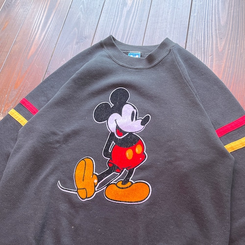 80s Disney character fashion MICKEY Black Sweat