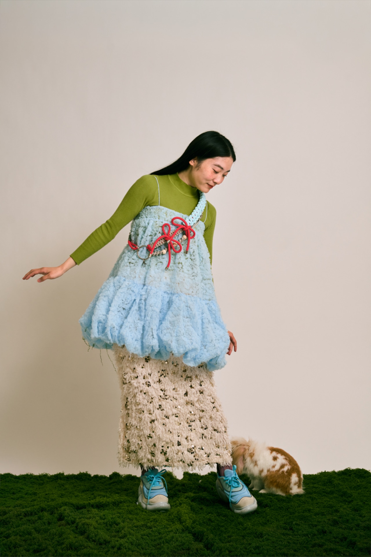 2way thick ribbon strap Red