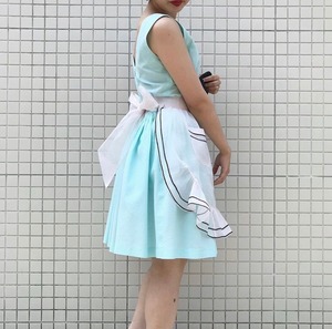 VINTAGE 50−60’s mint green gingham check dress