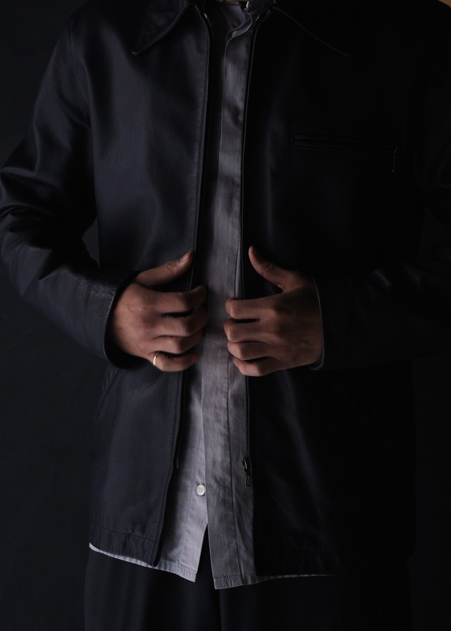 90’s A.P.C. zip up cow leather jacket