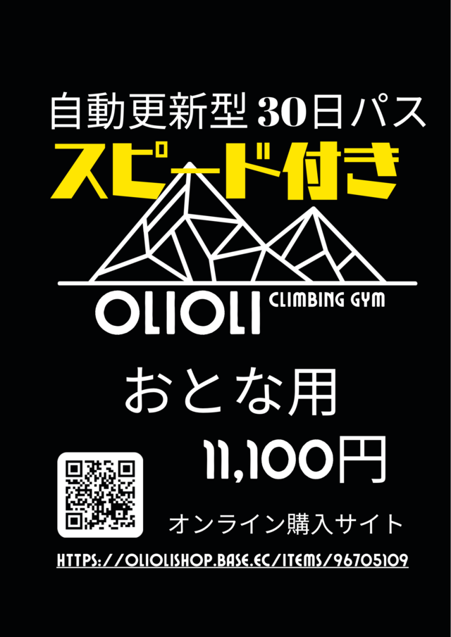 30日パス スピード付き - おとな (自動更新型)