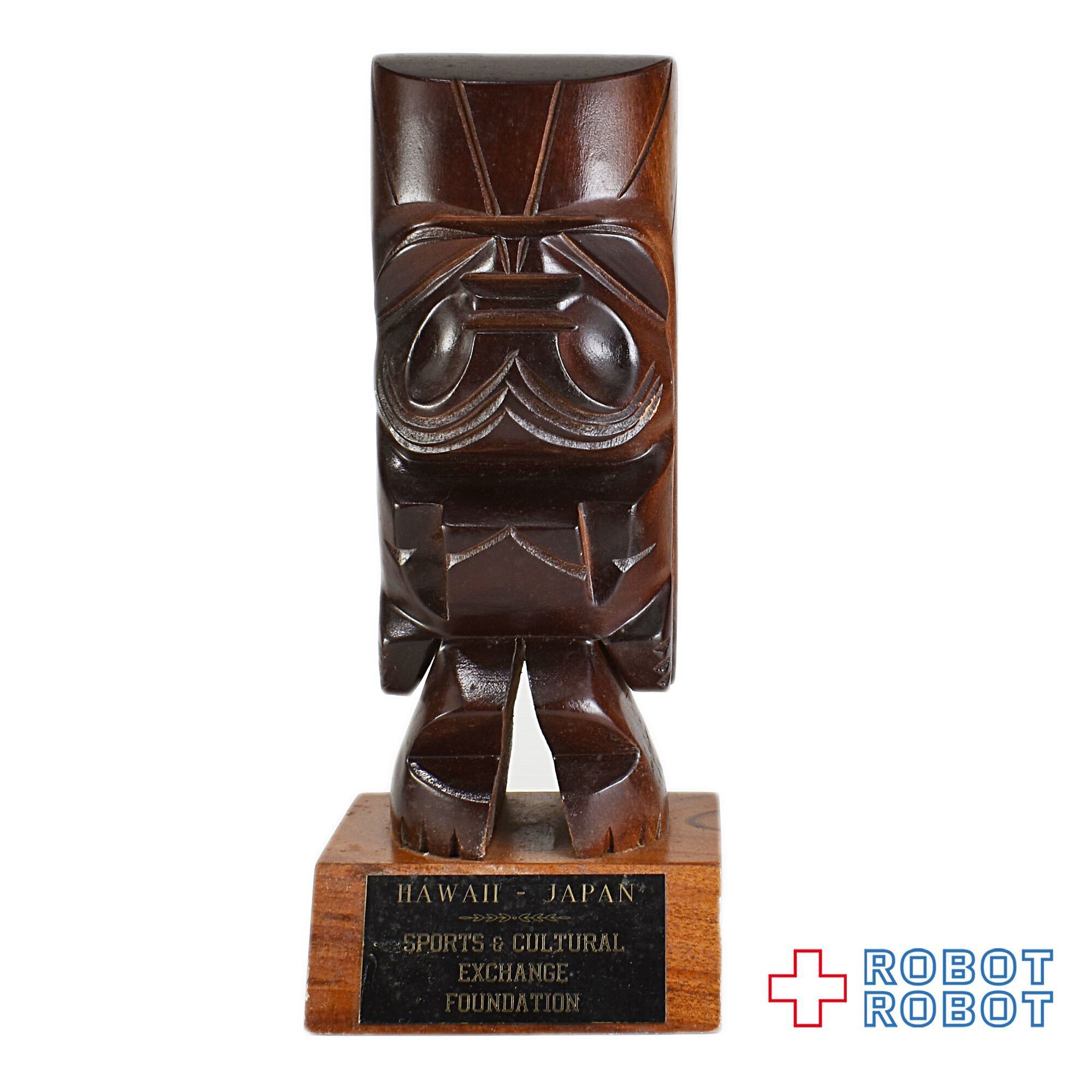 ハワイ製 木製彫刻 1974年製 ティキ TIKI コアウッド 木彫り ハワイ日本交流基金 ハワイアン