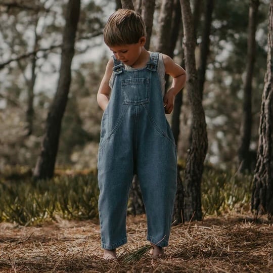 【The Simple Folk】The Oversized Denim Dungaree / mid denim