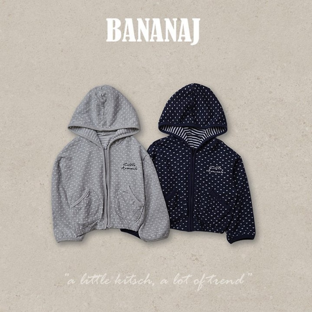 韓国子供服 / BANANA J / 26Autumn / あんこ フードジャンパー / 秋服 / キッズ *XS~JS*