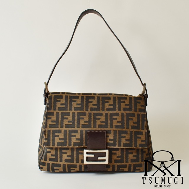 FENDI フェンディ ズッカ マンマバケット キャンバス×レザー ワンショルダー ショルダーバッグ 26325