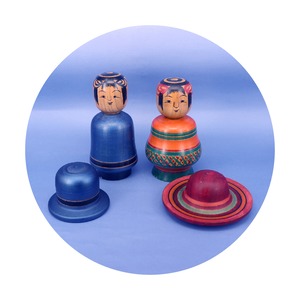 《 土湯系・陳野原幸紀 工人 》帽子こけし