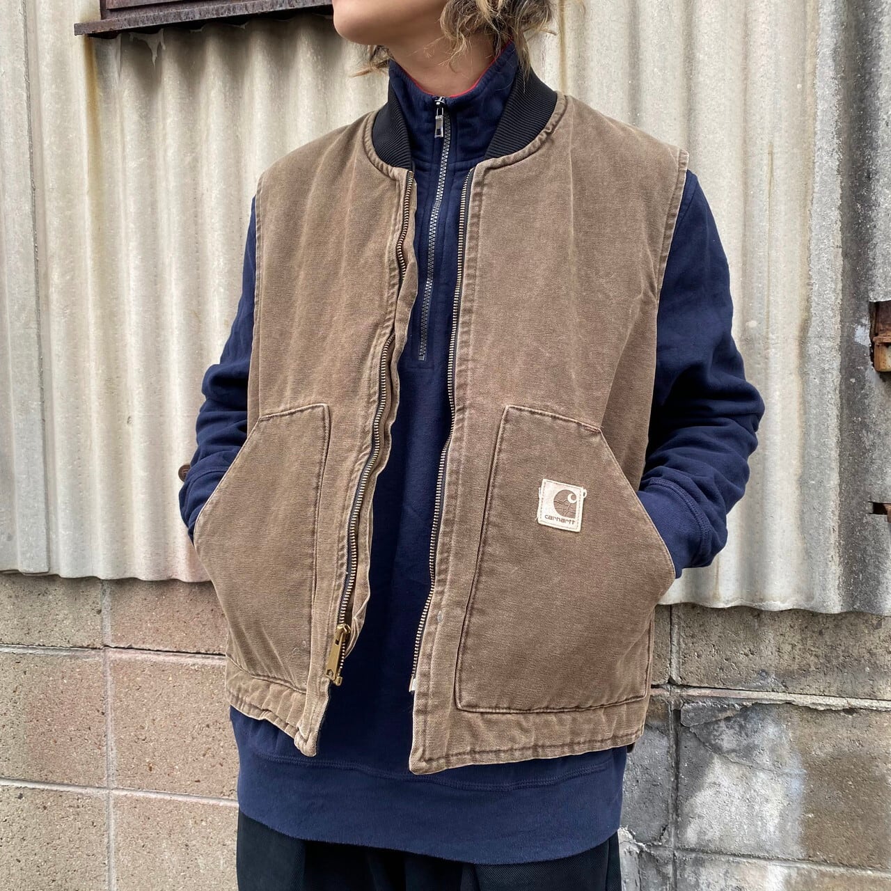 80年代 USA製 Carhartt カーハート ダック地 ワークベスト メンズL 