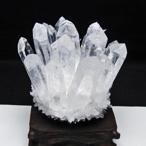 水晶 クラスター 水晶 原石 台座付属 一点物 おまかせ便 182-8631
