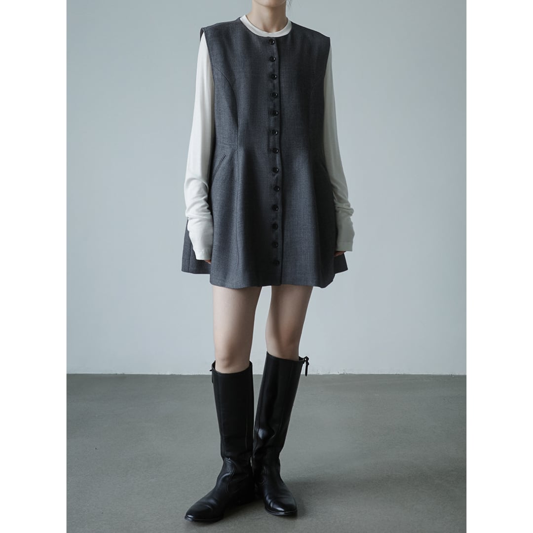 Slash pocket front button one piece G1110