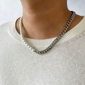 Half Chain & Pearl Necklace