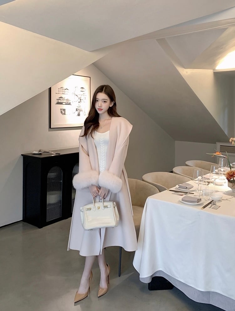 袖ファーリバーロングコート | Select shop Arudy