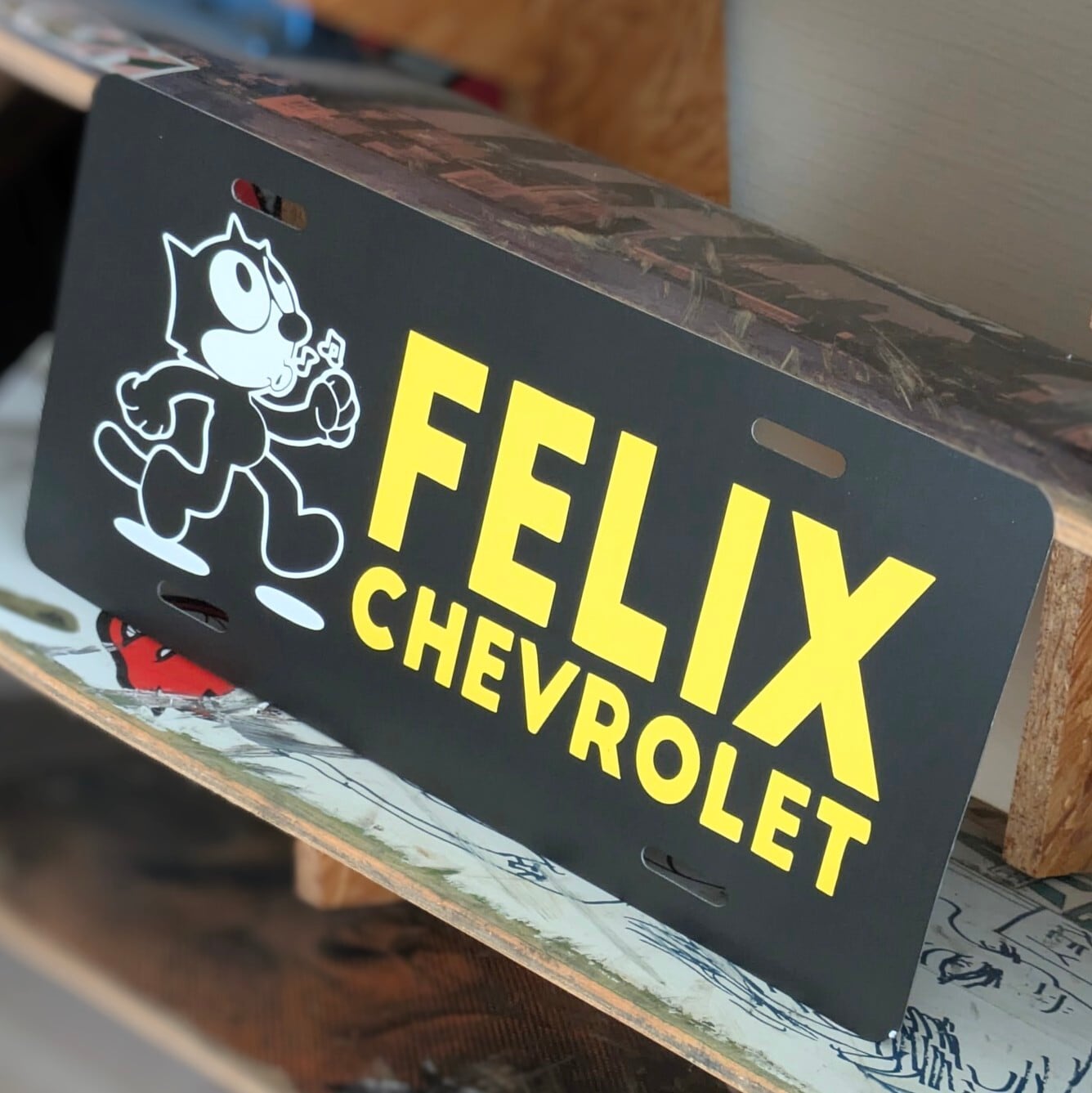 送料無料!ちょうどいいブリキ看板【 Felix the Cat / フェリックス / フィリックス】 ナンバープレート / METAL SIGN / メタルサイン / ブリキ看板 / サインボード / ビンテージ加工 〚アメリカン雑貨 アメトイ〛