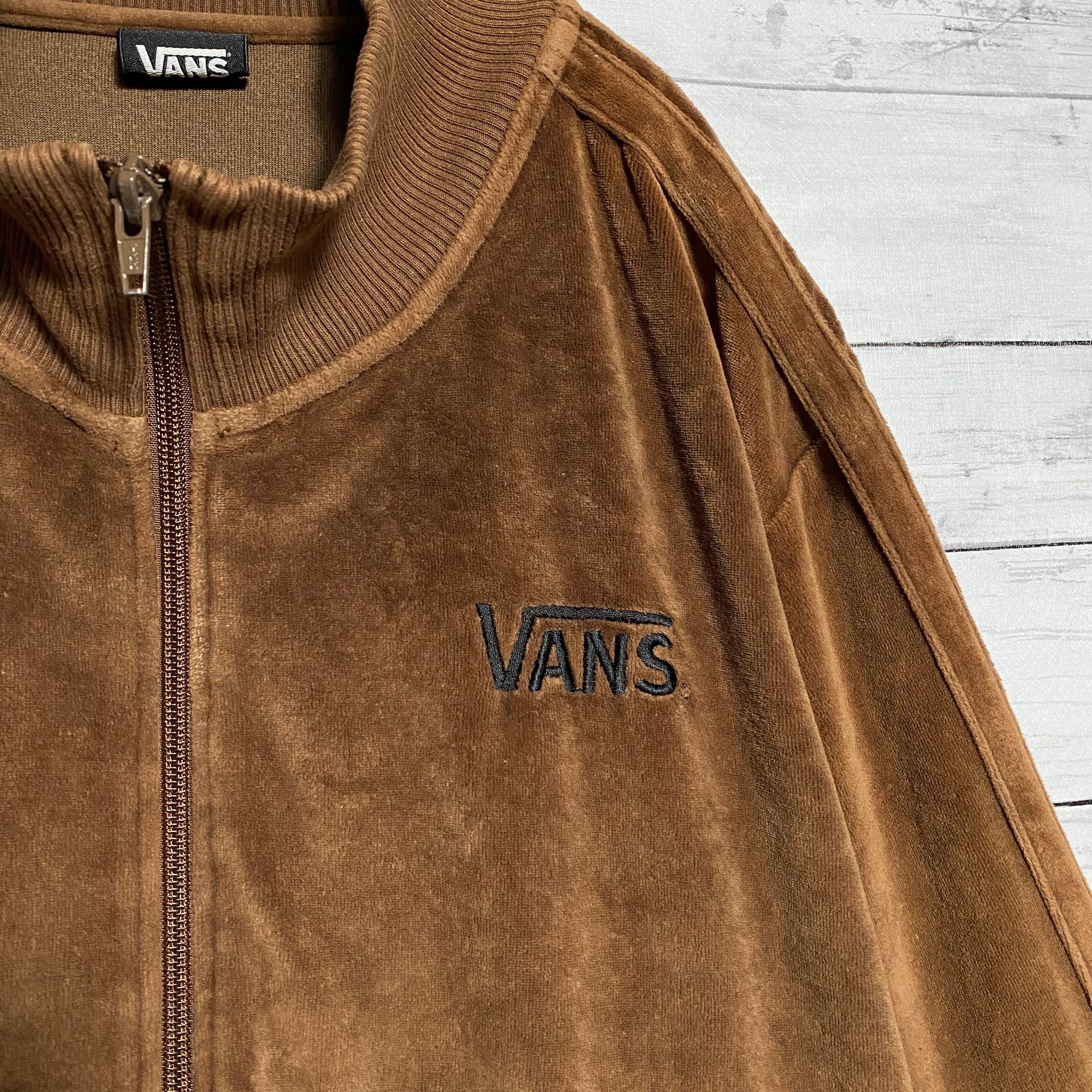 バンズ ベロア生地 ジャージ トラックジャケット L ブラウン2ライン