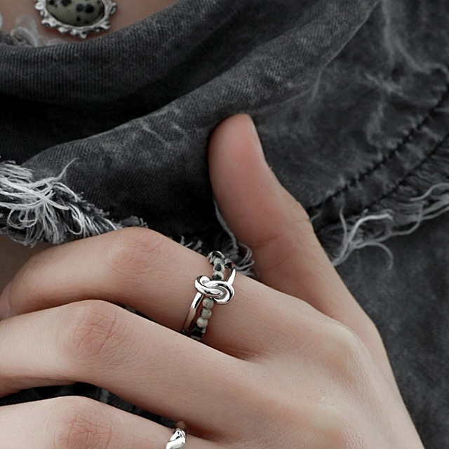 Beaded knot ring C0193