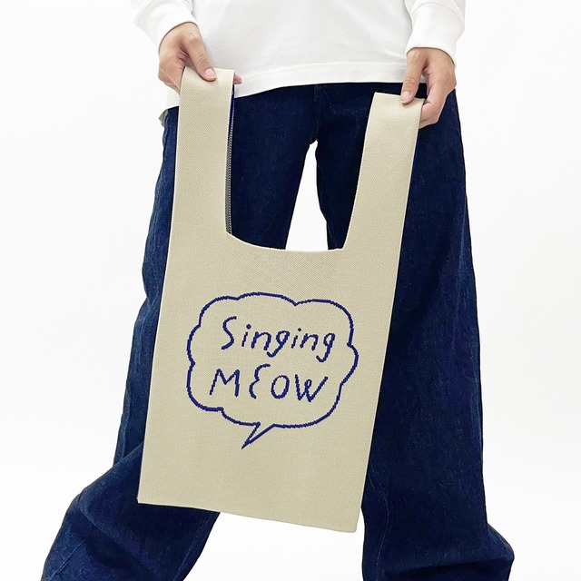 【Killdisco】キルディスコ  KNIT MARCHE BAG キャット ~Singing MEow?~ ニットマルシェバッグ