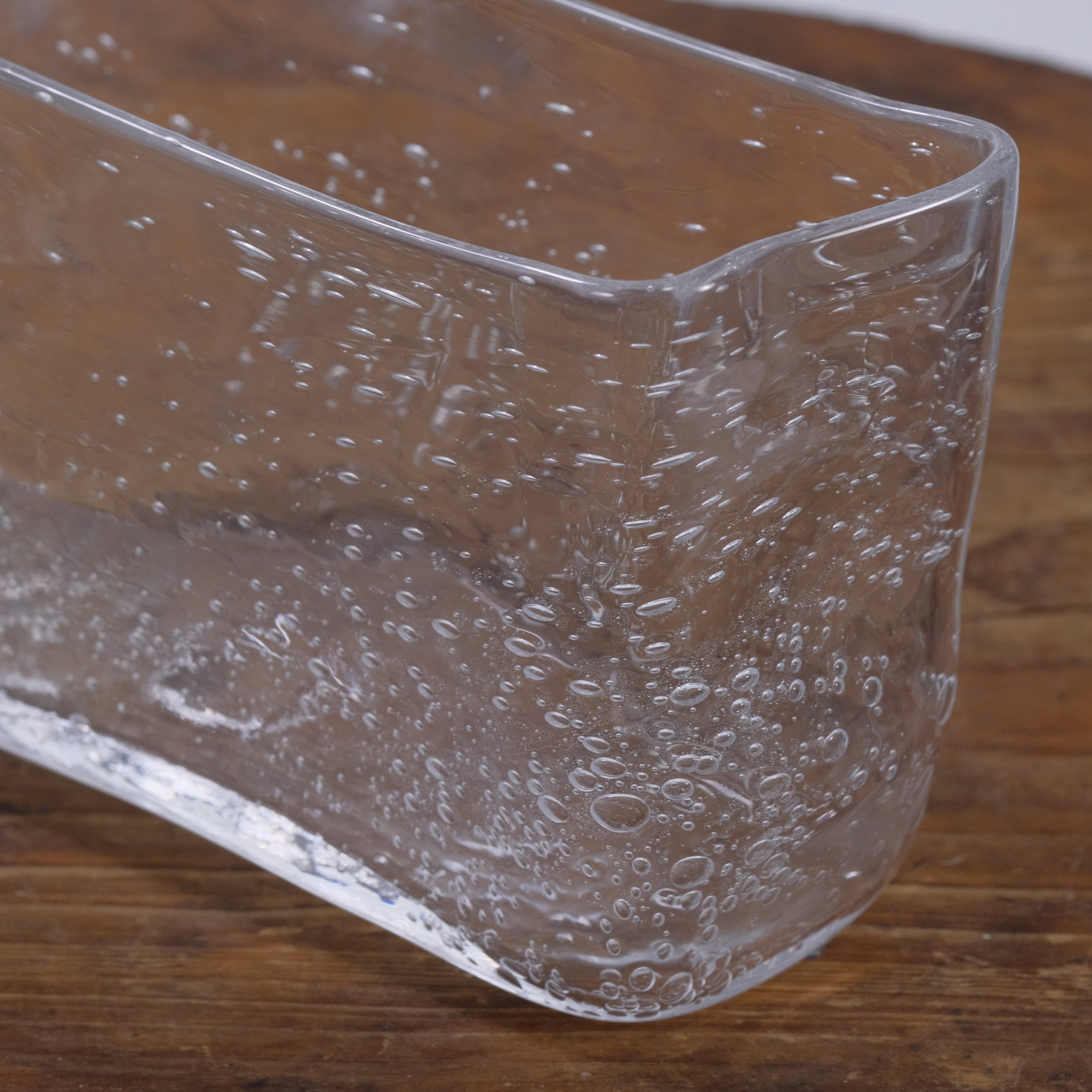 そら豆ガラス商店 泡のスクエア花器 よこ 再入荷 2024010803 | Co mo feel