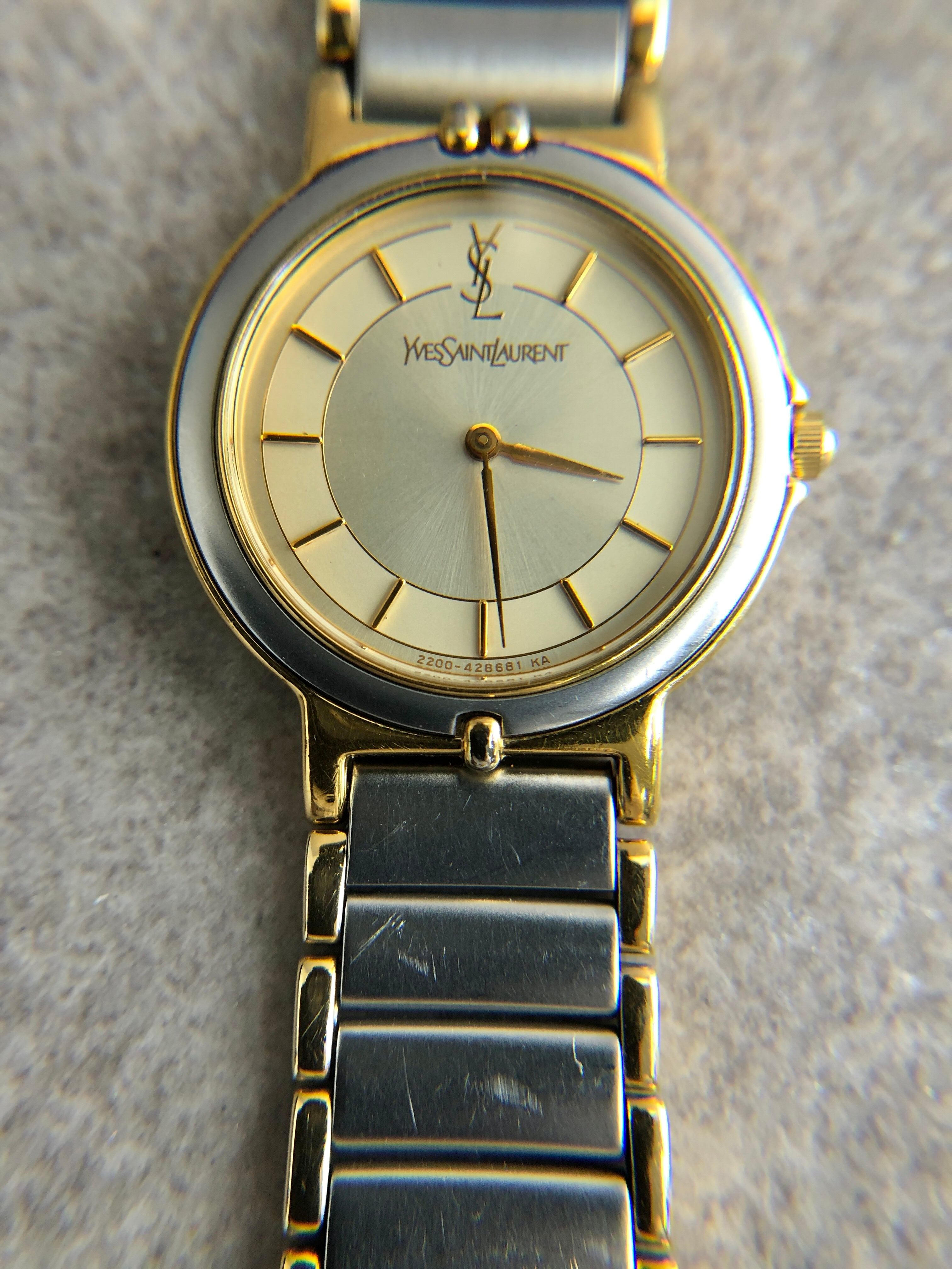 Yves Saint Laurent イヴ・サンローラン 腕時計 ゴールド シルバー