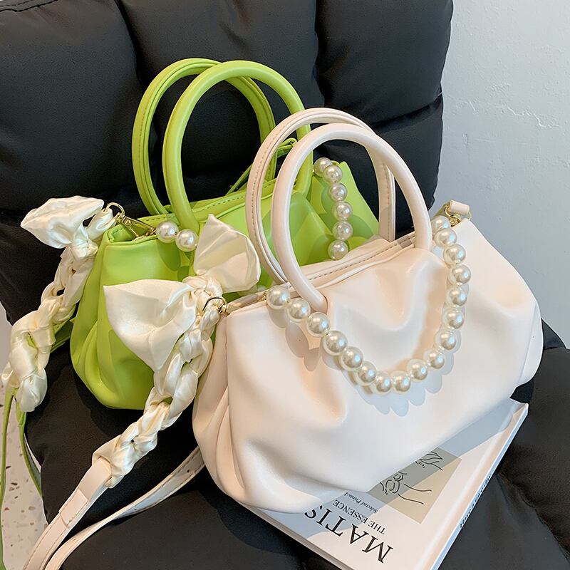 サマースカーフ ワンショルダーレッドパール 夏物 シルク 真珠 メッセンジャーバッグ Tiancai_Wing_Bag88796637636