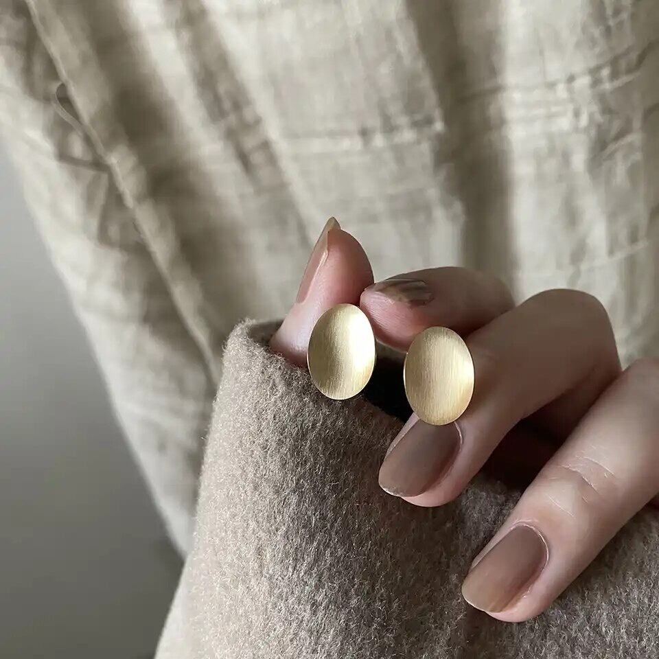 金アレ対応 316L 楕円形プレートピアス(0474)