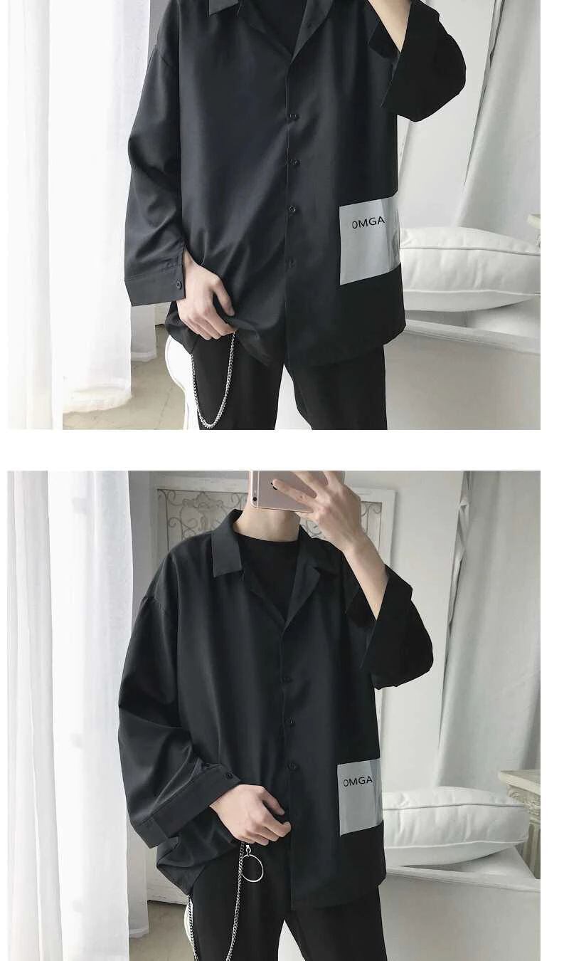 韓国ファッション メンズ カジュアル 長袖シャツ Pinbaer Shop ピンベアー ショップ