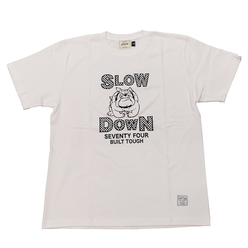 SEVENTY FOUR(セブンティーフォー) / T SHIRT S/S(SLOW DOWN)(WHITE)(STF22SS21)(Tシャツ)