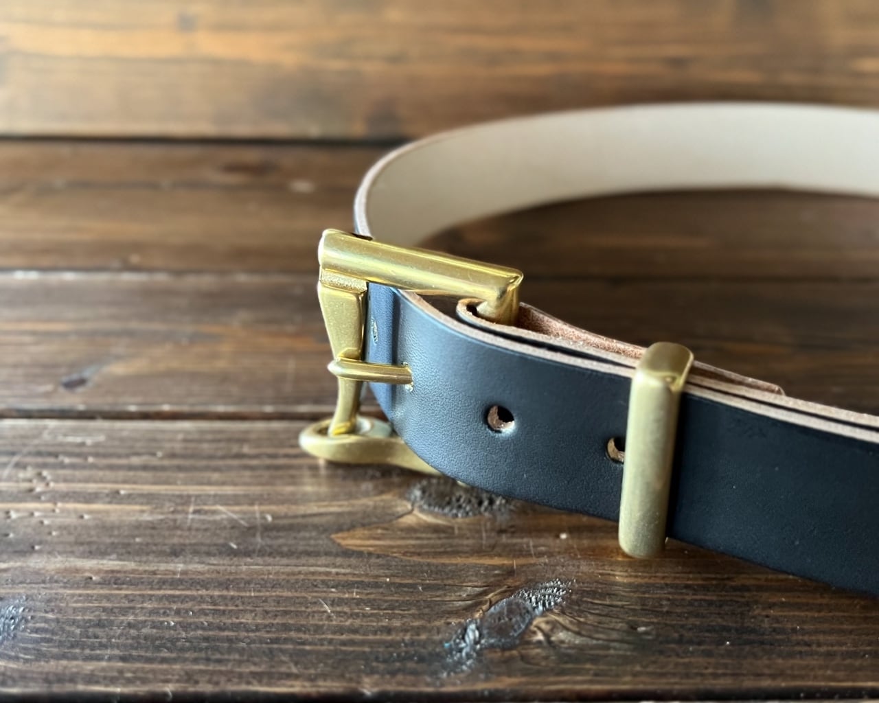 ヌメサドル・クロムエクセル/Fireman Buckle Belt 35mm幅